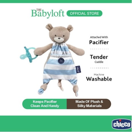 ￼Chicco Soother Holder Pocket Buddies - Blue