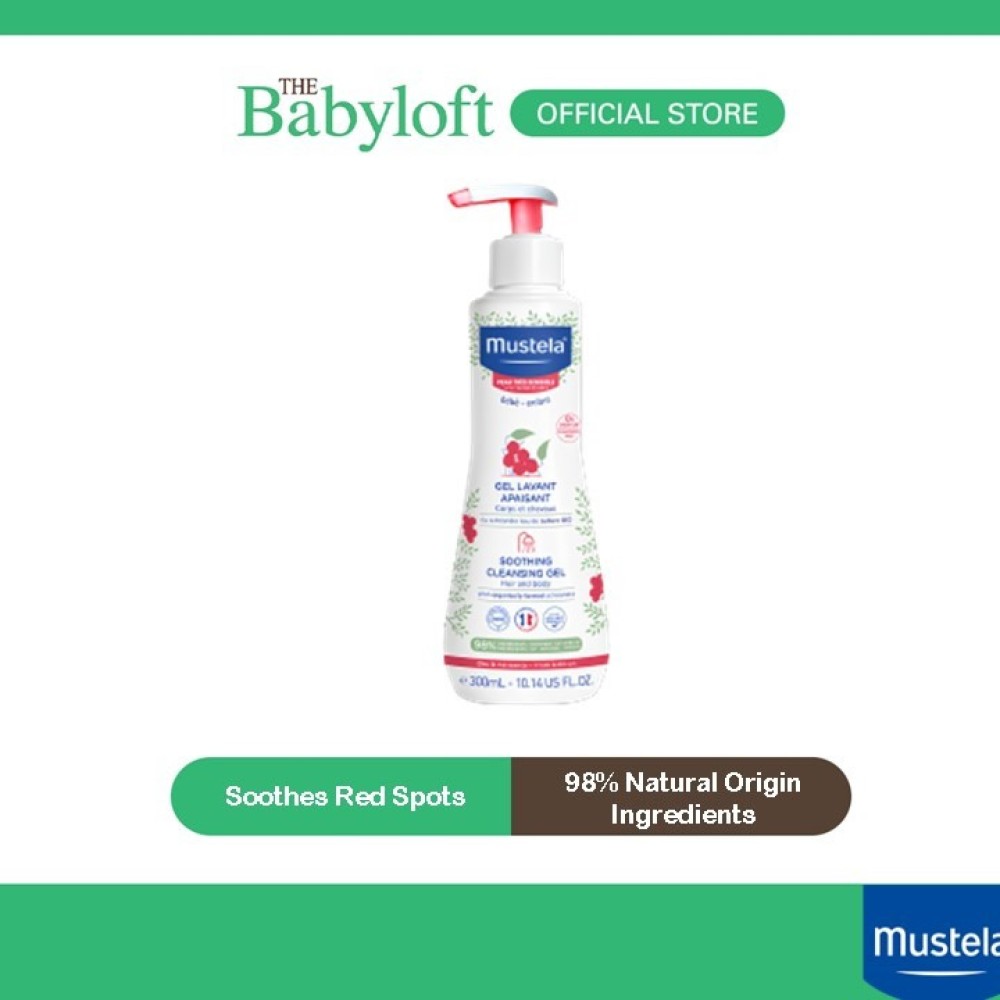 Mustela Soothing Baby Kids Cleansing Gel Body Wash With Organically Farmed Schisandra: For Sensitive Skin (300ML)