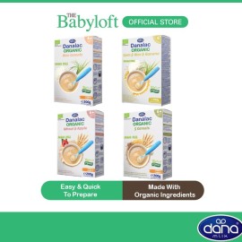 Danalac Organic Baby Cereal 5 Wheat & Apple/Corn & Rice & Banana/Rice (200g)