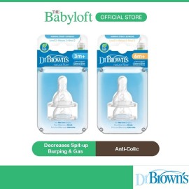 Dr. Brown's (Level 2 & Level 3) Silicone Narrow-Neck Teat (3m+, 6m+)