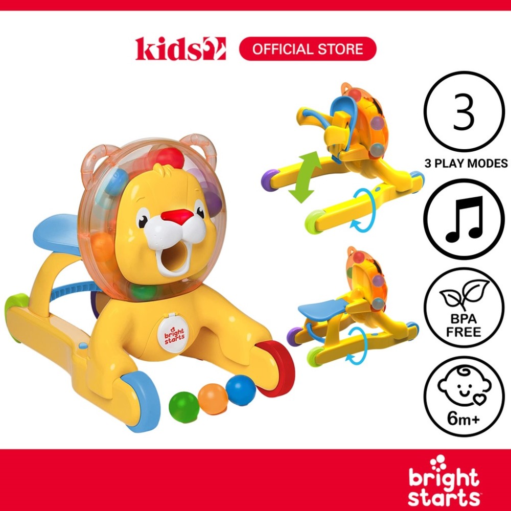 Bright Starts 3-in-1 Step 'N Ride Lion Ride On Toy for 6 months