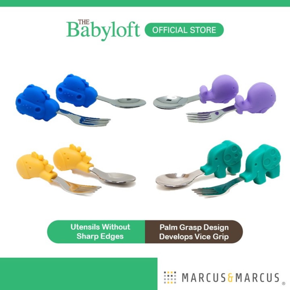 Marcus & Marcus Baby Palm Grasp Spoon & Fork set (Age: 18m+)