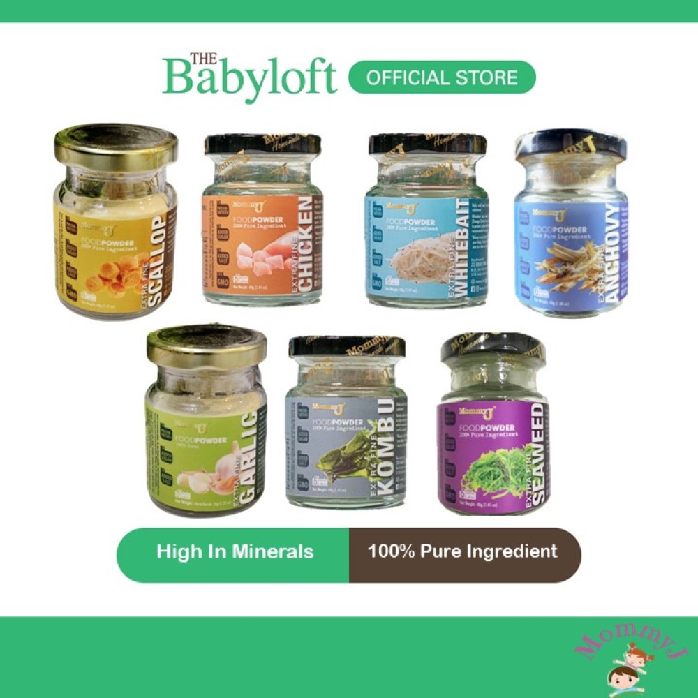 MommyJ Extra Fine Baby Food Powder For 6 Months+ - Whitebait/Garlic/Seaweed/Kombu/Scallop/Anchovy/Chicken