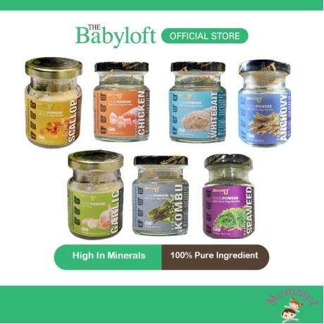 MommyJ Extra Fine Baby Food Powder For 6 Months+ - Whitebait/Garlic/Seaweed/Kombu/Scallop/Anchovy/Chicken