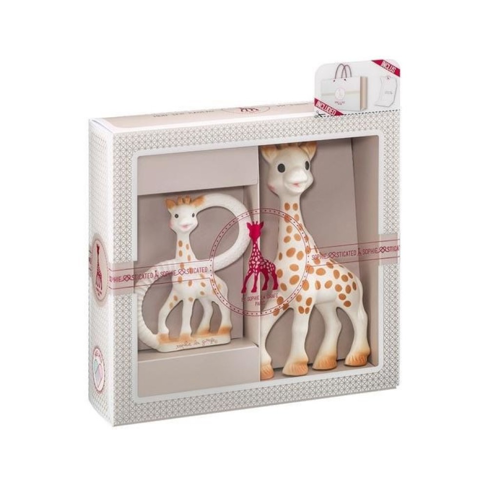 Vulli Sophiesticated Newborn Baby Gift Set with Sophie the Giraffe Teether & So'Pure Natural Rubber Teething Ring