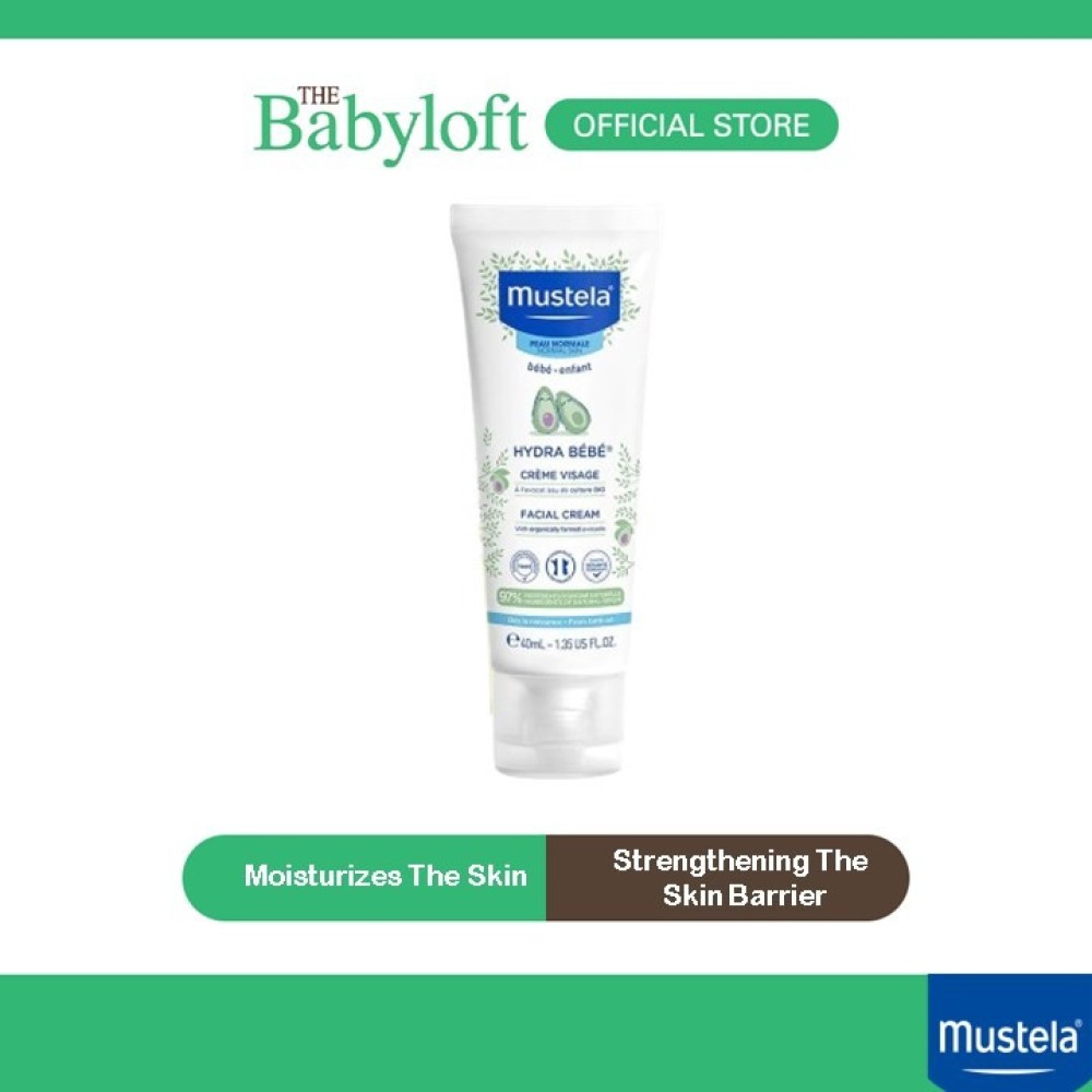 Mustela Hydra Bebe Baby Kids Facial Cream With Organically Farmed Avocado: Hydrating & Moisturizing (40ML)