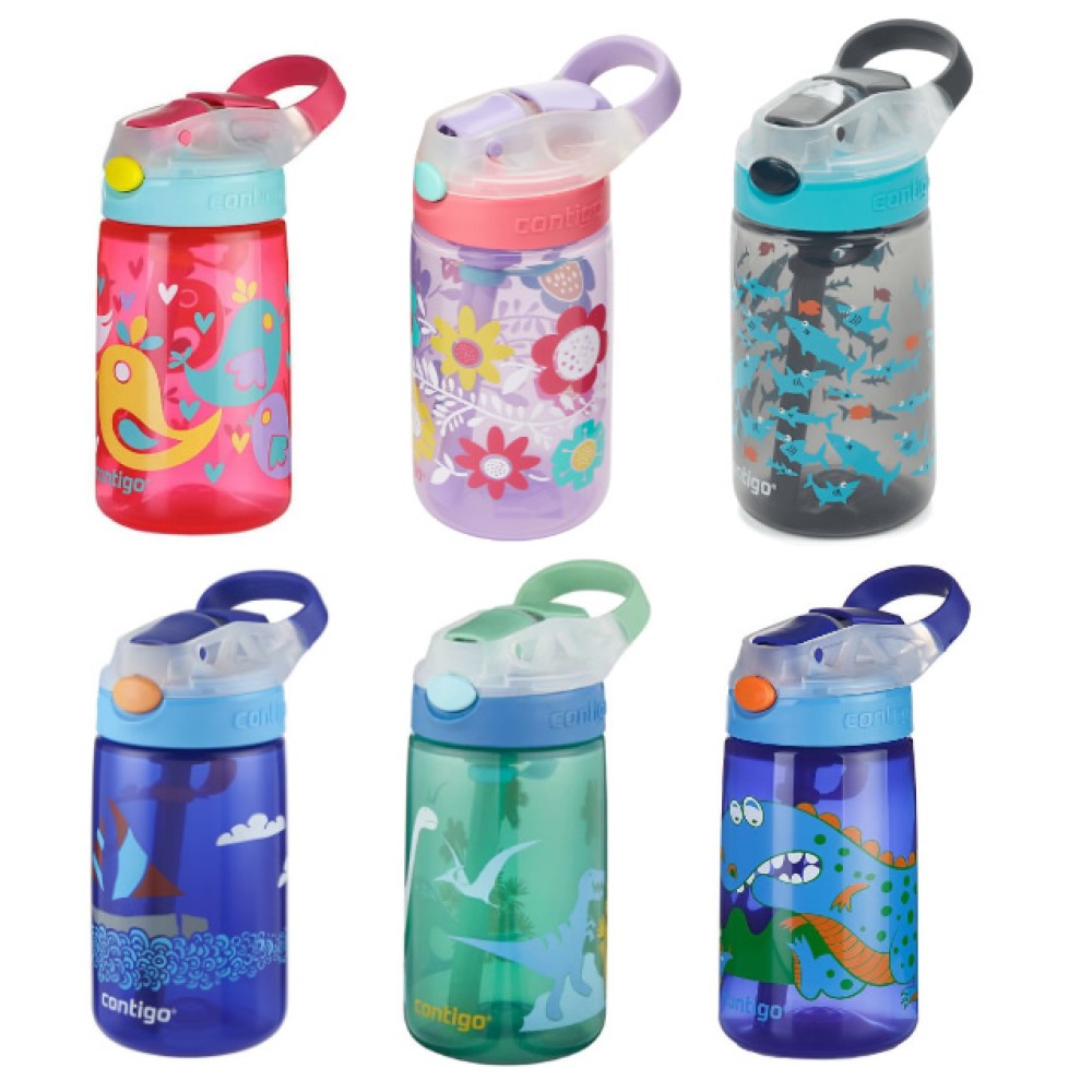 Contigo Kids Water Bottle Cartoon Design Gizmo Flip 'Autospout' (420ml) - For 1 - 4+ Years Kids