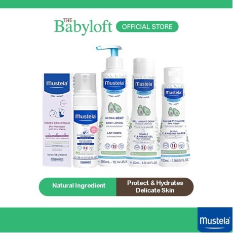 Mustela New Born Starter Kit Gift Set: Baby Skincare & Bath Time Essentials (5 Items Set)