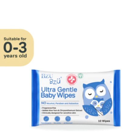 BZU BZU Ultra Gentle Fragrance Free Baby Wet Wipes - Hypoallergenic and Safe for Sensitive Skin