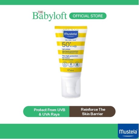 Mustela Very High Protection Baby Kids Sun Lotion Sunscreen For The Face & Body - SPF 50+ (40ML)