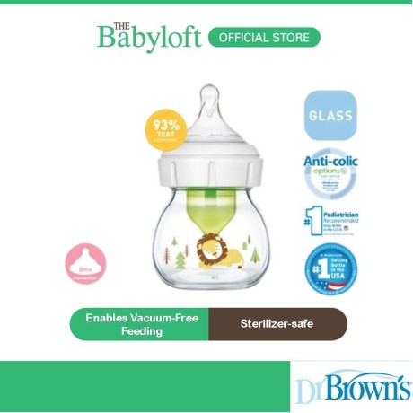 Dr. Brown's Natural Flow Options+ Anti-Colic Glass Wide-neck Bottle