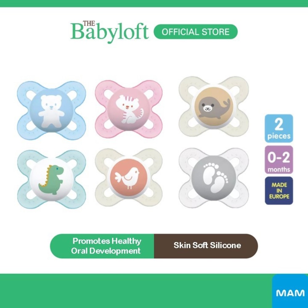 ￼MAM Start Pacifier 0-2 Months Baby Soothers with Self Sterilizing Travel Case (Pack of 2)