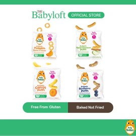 Little Bellies Organic Baked Corn Puffs Baby Snack (Apple & Cinnamon/Blueberry/Carrot/ Pumpkin) -For age: 7 months+