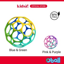 Oball Classic Easy Grasp Toy - Blue&Green/Pink&Purple (1 Pc)