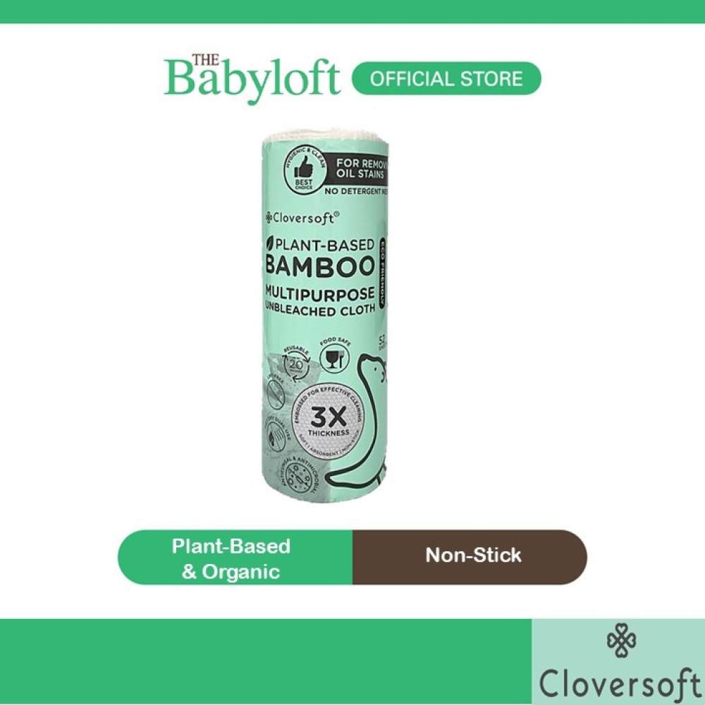 Cloversoft Unbleached Bamboo Multipurpose Reusable Cloth Wipes (52 Sheets)