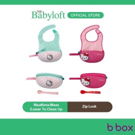 B.box Limited Hello Kitty Travel Bib + Silicone Spoon just fold zip and go