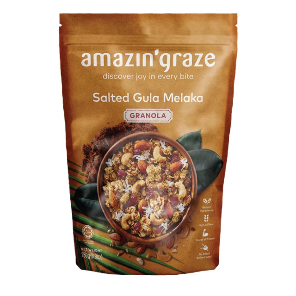 Amazin' Graze Salted Gula Melaka Granola Healthy Breakfast Snack (250G)