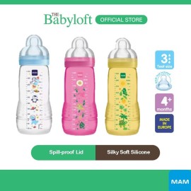 ￼MAM Easy Active Baby Bottle (330ml) with Fast Flow Silicone Teat (Single Pack)