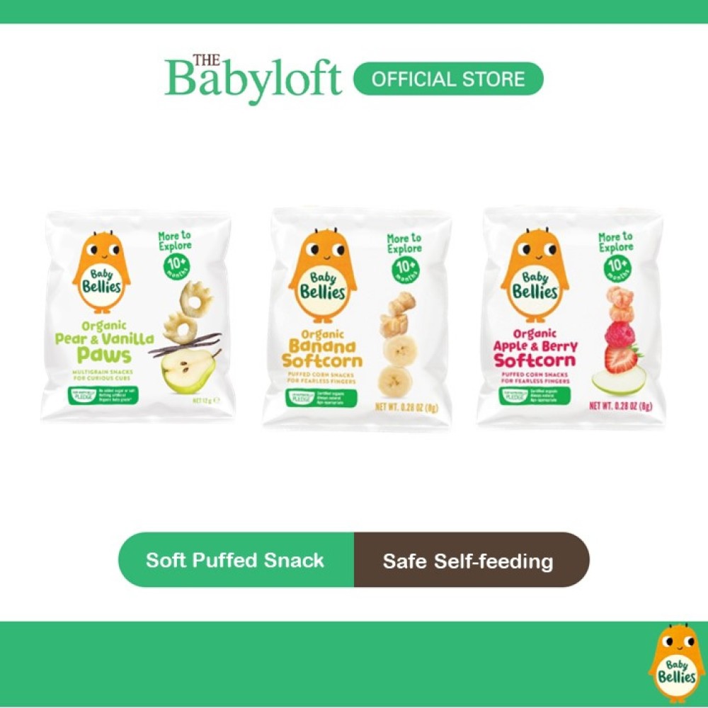 Little Bellies Organic Puffed Corn Snacks Softcorn Baby Snack (Banana/Apple & Berry) (Age: 10 months+)