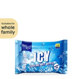 BZU BZU ICY Cooling Refreshing Wet Wipes (10 Wipes) - Family Friendly