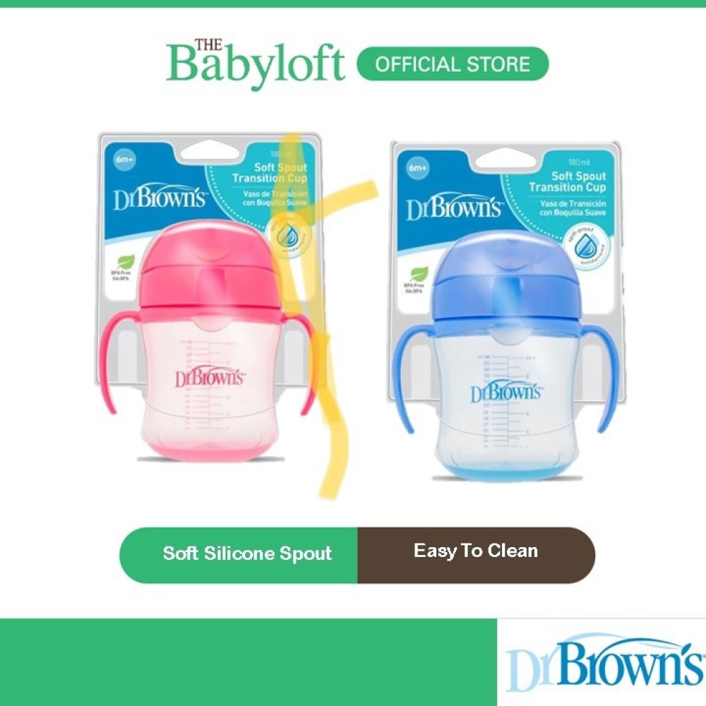 Dr Brown's Soft-Spout Transition Cup With Handles 6oz/180ml (Age: 6 months+)