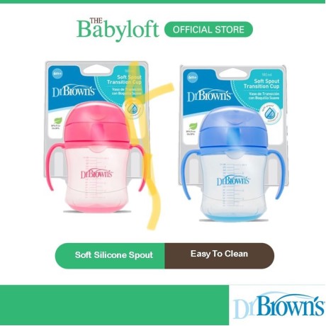 Dr Brown's Soft-Spout Transition Cup With Handles 6oz/180ml (Age: 6 months+)