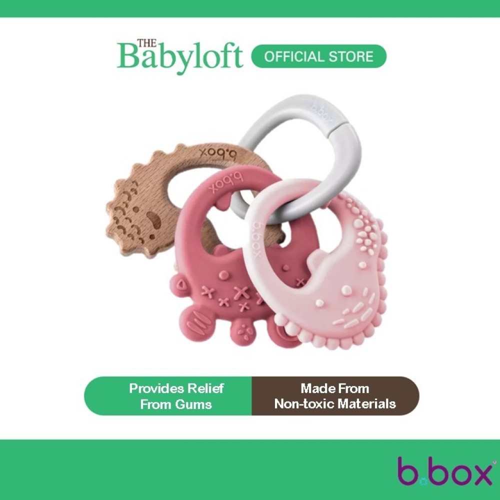 B.box Trio Teether in Blush (Age: 3+ months)