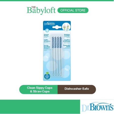 Dr. Brown’s Natural Flow Reusable Baby Bottle Vent System and Reservoir Cleaning Bristle Brush (4pcs)