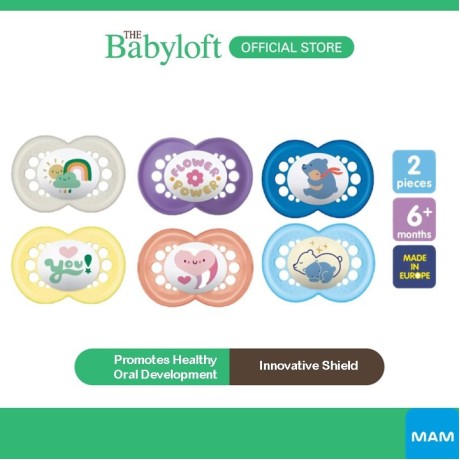 ￼MAM Original Pacifier 6+ Months Baby Soothers with Self Sterilising Travel Case (Pack of 2)