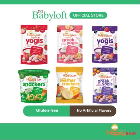 Happy Baby Snackers Series Organic Baked Grain Snack (Mango / Cream Spinach / Strawberry / Mixed Berry) - For 8 months+