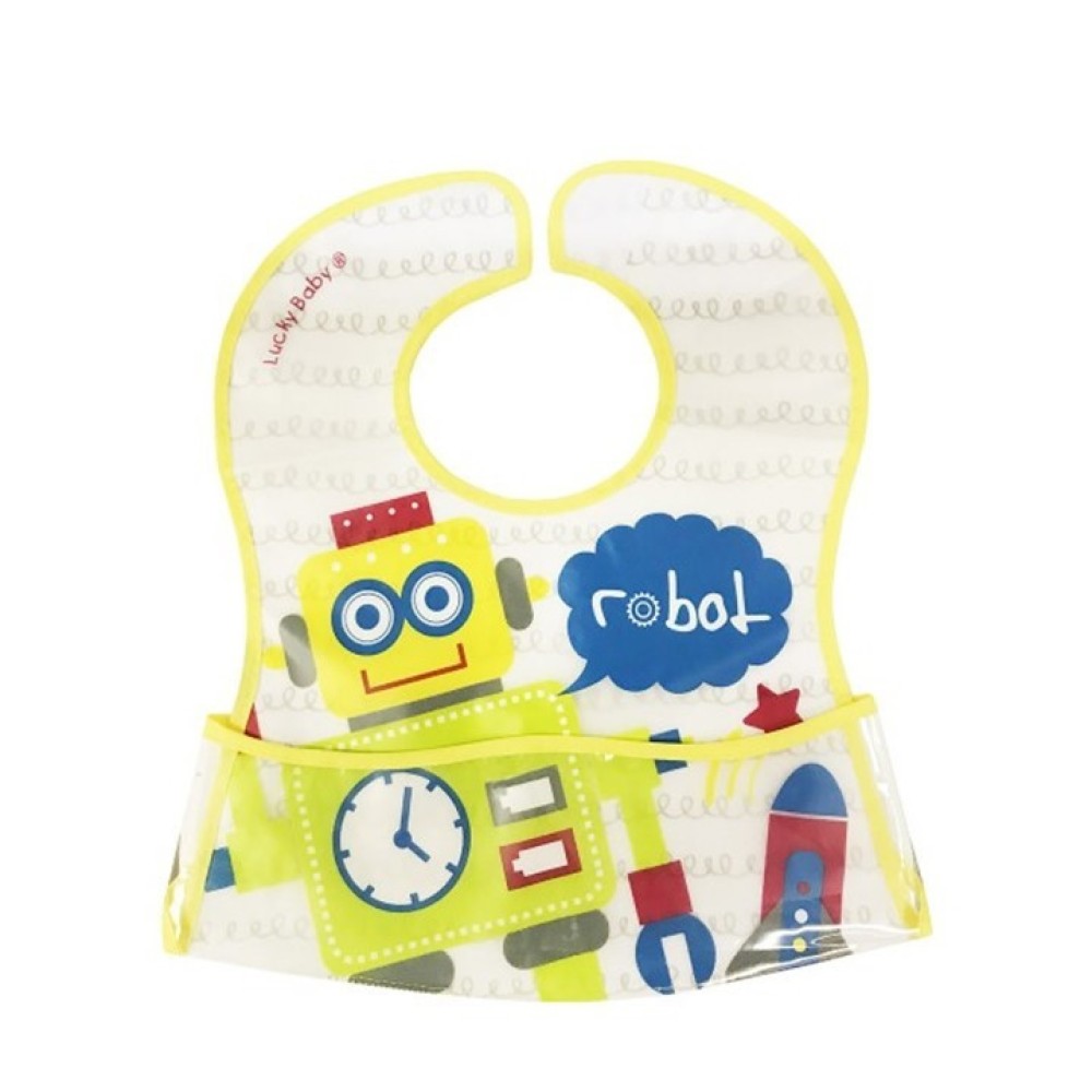 Lucky Baby Primo Eezee Clean Bib - Robot 6+ Months