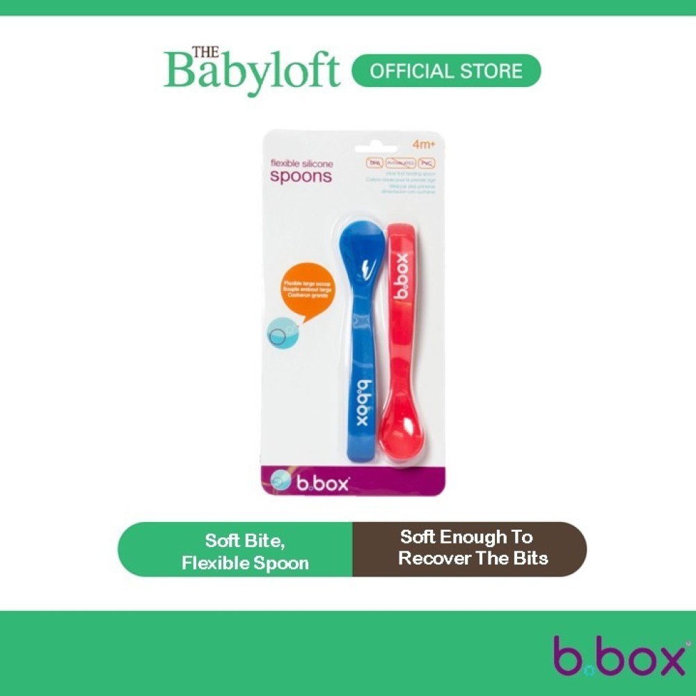 B.box Silicone Baby First Feeding Spoon (Age: 4 months+)