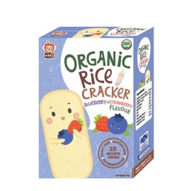 New Apple Monkey Organic Rice Cracker Kids Snack - Blueberry & Strawberry (30g)