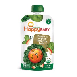 Happy Baby Stage 2 Clearly Crafted Series Baby Organic Food Puree (Apples, Kale & Spinach)(Age: 6m+)