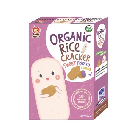 Apple Monkey Organic Baby Rice Crackers - Sweet Potato