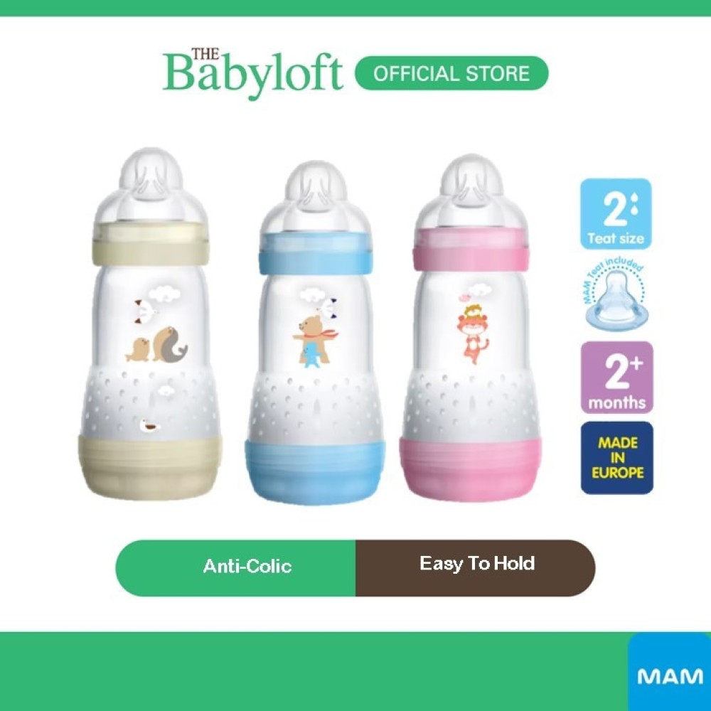 ￼MAM Easy Start Anti Colic Bottle (260ml) with Medium Flow Silicone Teat