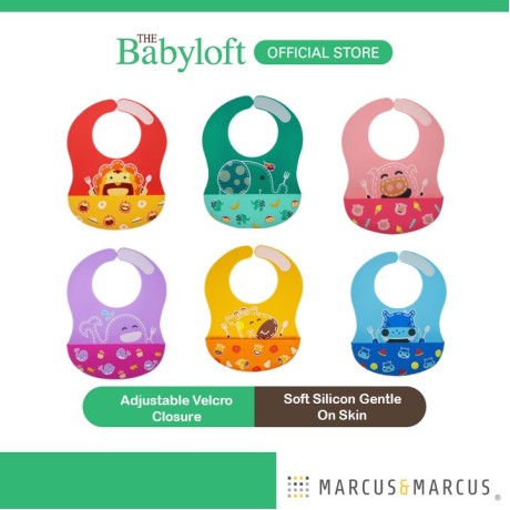 Marcus & Marcus Wide Coverage Silicone Baby Bib (Age: 6m+)