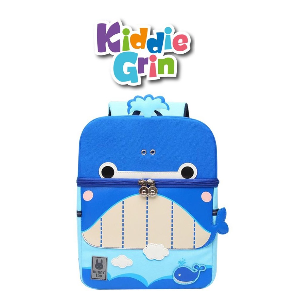 LB KINDERGARTEN BAGPACK - Whale (B) w Chest Button - BB