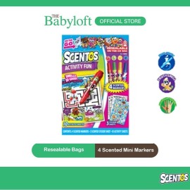 Scentos On-the-Go Activity Fun Set (Mini Markers ,Activity sheets and Stickers) 3+ ages