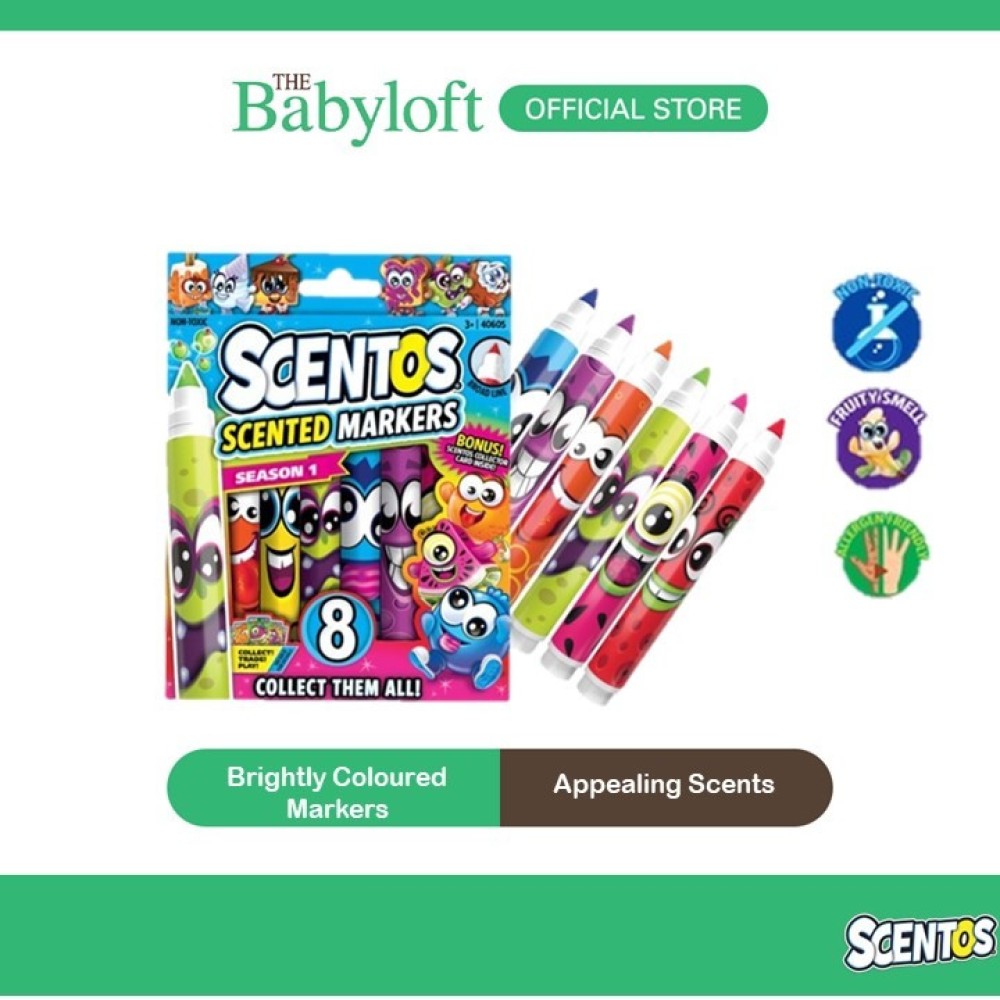 Scentos 8Ct Scented Classic Markers-Fruitastic Collection