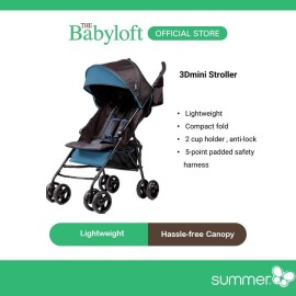 Summer Infant 3Dmini Convenience Lightweight Baby Stroller with Compact Fold, Multi-Position