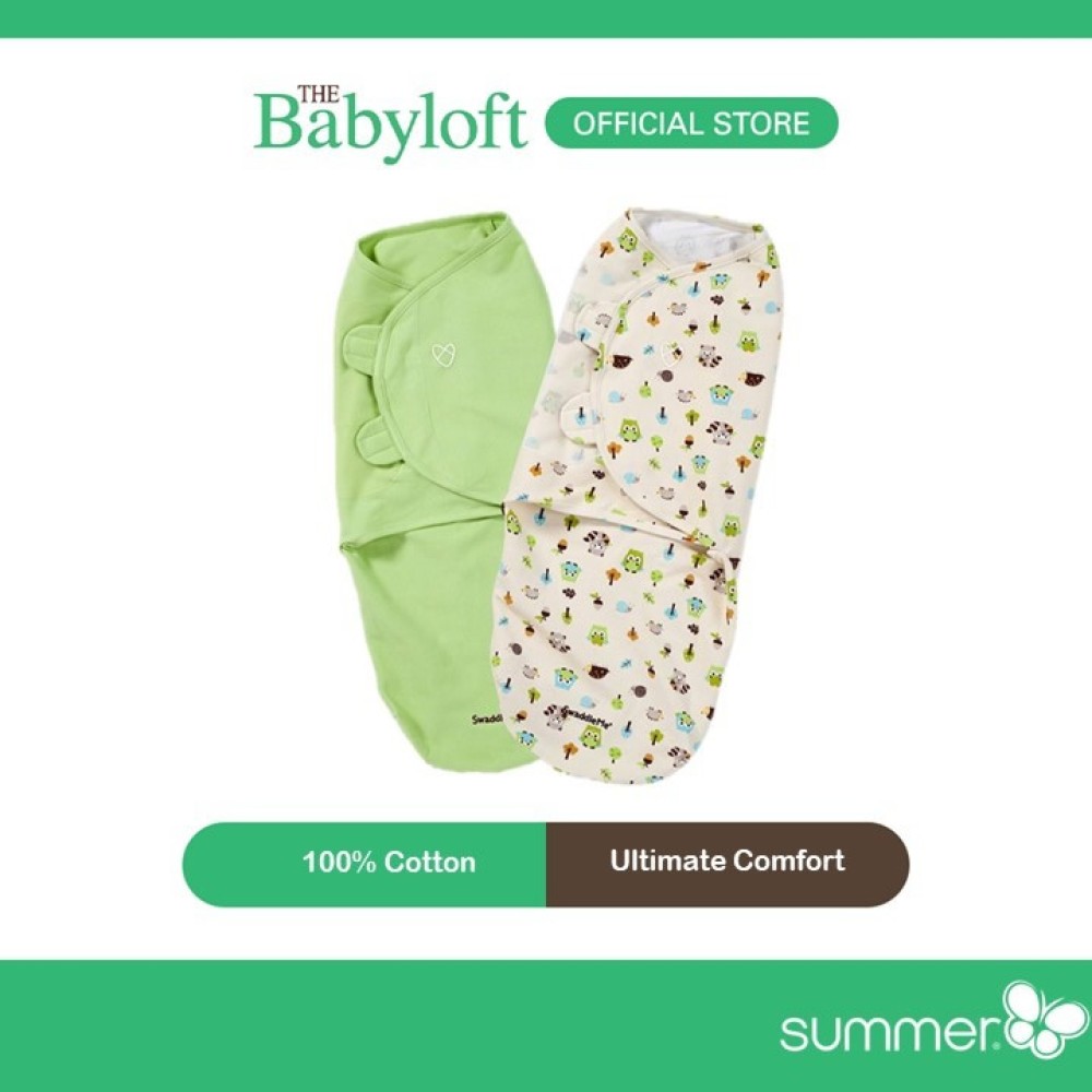 Summer SwaddleMe Adjustable Infant Wrap 3-6 months (2pack) (Woodland Friends) (Small-Medium)