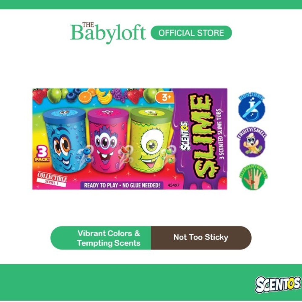 Scentos Scented Slime - 3Pack (Blueberry, Green Apple, Watermelon)