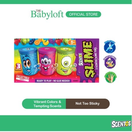 Scentos Scented Slime - 3Pack (Blueberry, Green Apple, Watermelon)